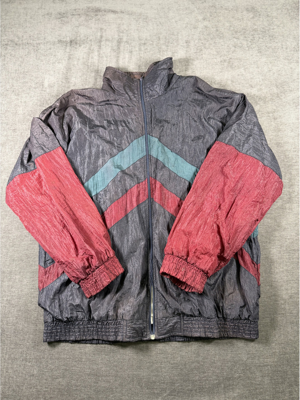 Vintage Premier International XL Lightweight Colorblock Windbreaker Jacket